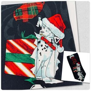 Surrey Vintage Black Red Santa Dalmatian Dog Gifts Christmas Holiday Classic Tie